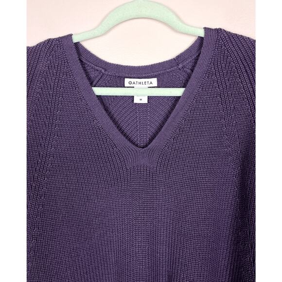 Athleta En Route Hanover Sweater Nightfall Purple Medium Merino Wool Blend - Picture 4 of 10